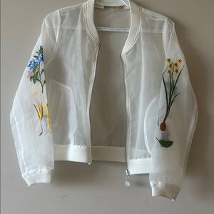 Floral Embroidered Sheer Jacket